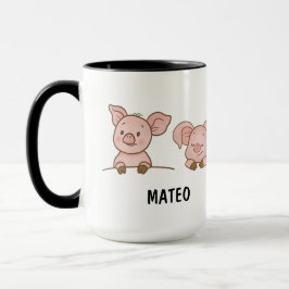 Hand Drawn Pig Custom Cute Tasse