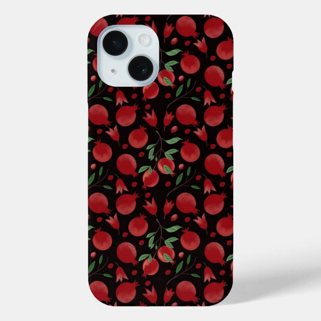 Hand-drawn Pomegranate Fruits Seamless Pattern Case-Mate iPhone Hülle (Rückseite)