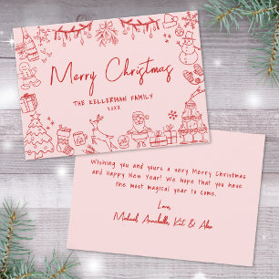 Hand Drawn Quirky Frohe Weihnachten