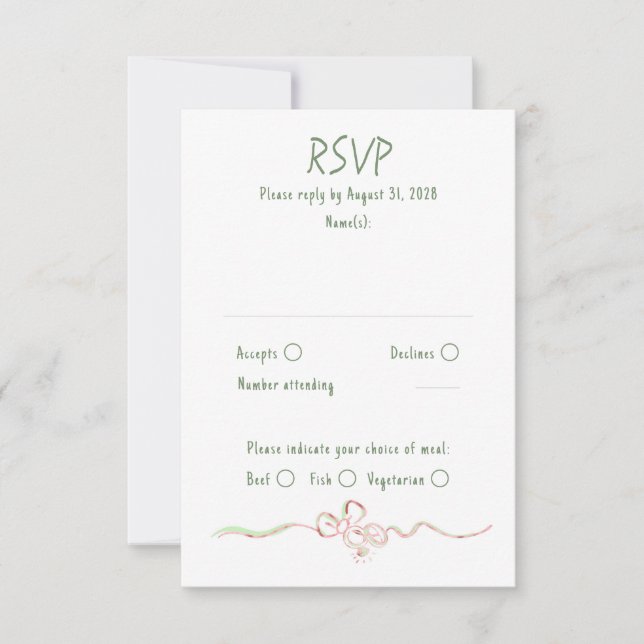 Hand Drawn Quirky Funky Wedding RSVP Card (Vorderseite)