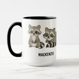 Hand Drawn Racoon Custom Cute Tasse