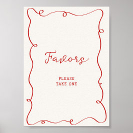 Hand Drawn Red Frame Favors Poster