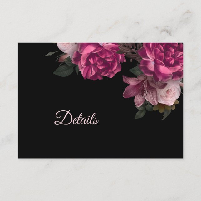 Hand Drawn Roses  Dark Moody Begleitkarte (Vorderseite)