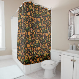 Hand Drawn Rustic Fall Pattern Shower Curtain Duschvorhang