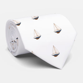 Hand Drawn Sailboat Coastal New England Hochzeit Krawatte