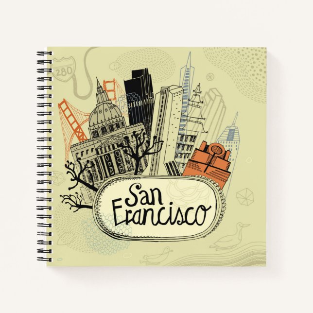 Hand Drawn San Francisco Notizbuch (Vorderseite)