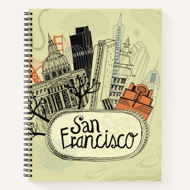 Hand Drawn San Francisco Notizbuch (Vorderseite)