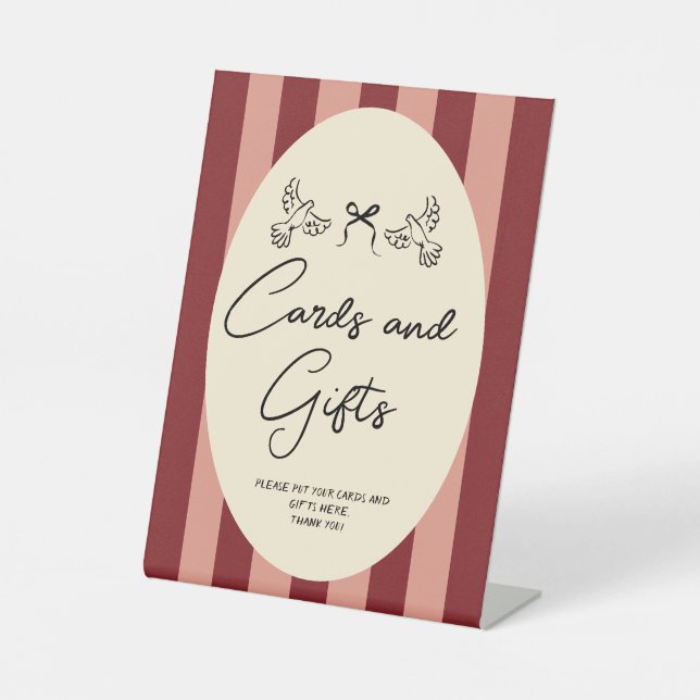 Hand Drawn Scribble Wedding Cards & gifts   sign Sockelschild (Vorderseite)