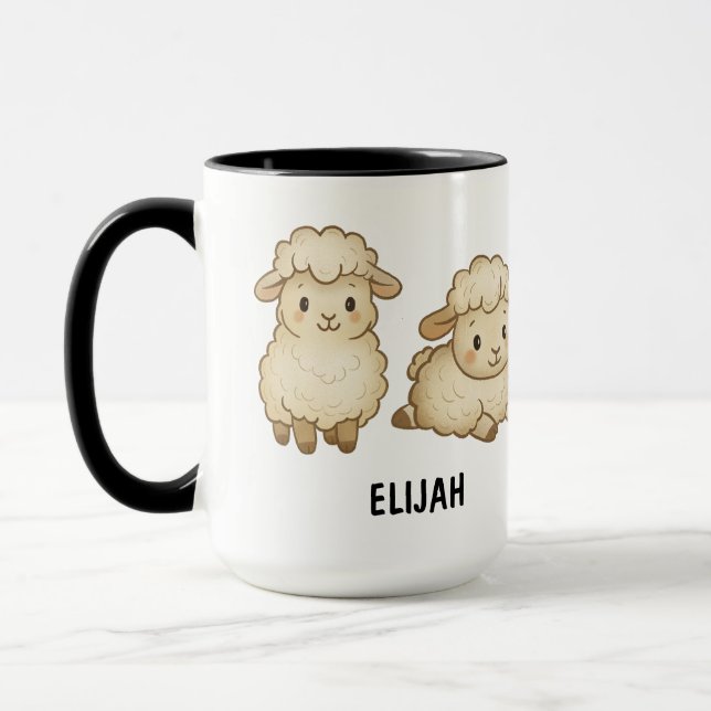 Hand Drawn Sheep Custom Cute Tasse (Links)
