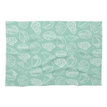 Hand-drawn Shell Patterned Kitchen Towel