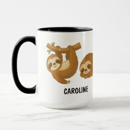 Hand Drawn Sloth Custom Cute Tasse