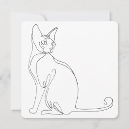 Hand Drawn Sphynx Cat Minimalist Design Einladung