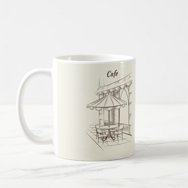 Hand Drawn Street mit Café' Kaffeetasse (Links)