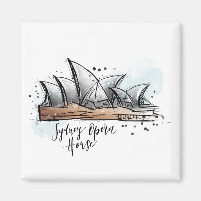 Hand Drawn Sydney Opera House Magnet (Vorne)