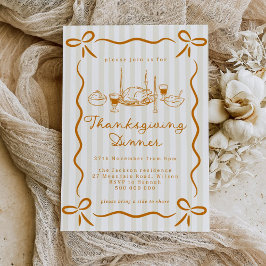 Hand Drawn Thanksgiving Dinner Invitation Einladung