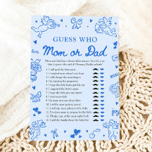 Hand Drawn Valentine Guess Who Mom or Dad Game