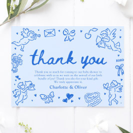 Hand Drawn Valentine Sweetheart Thank you card Dankeskarte