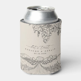 Hand Drawn Vineyard Winery Tuscany Wedding Favor Dosenkühler