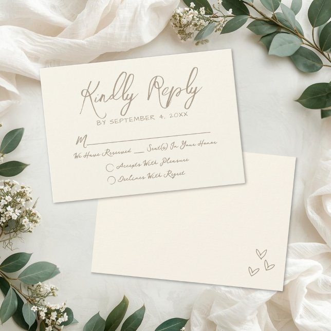  Hand Drawn Vintage Whimsical Wedding RSVP Karte (Hand Drawn Vintage Whimsical Wedding RSVP Card)