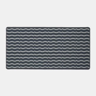 Hand-Drawn Wavy Ticking Stripe | Deep Charcoal  Schreibtischunterlage