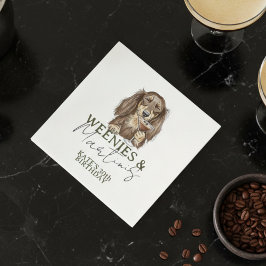 Hand Drawn Weenies and Martinis Dachshund Serviette