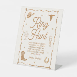 Hand Drawn Western Bridal Shower Ring Hunt Game Sockelschild