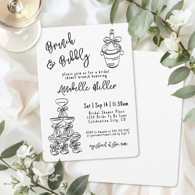 Hand Drawn Whimsical Bridal Shower Einladung (Hand Drawn Whimsical Bridal Shower Invitation)