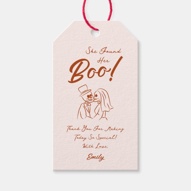 Hand Drawn Whimsical Halloween Hochzeit Geschenkanhänger (Vorderseite)