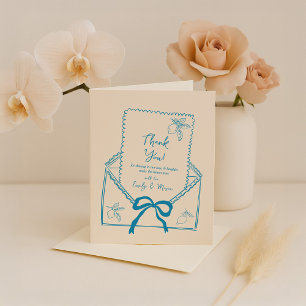 Hand Drawn Whimsical Lemon Wedding Danke Karten