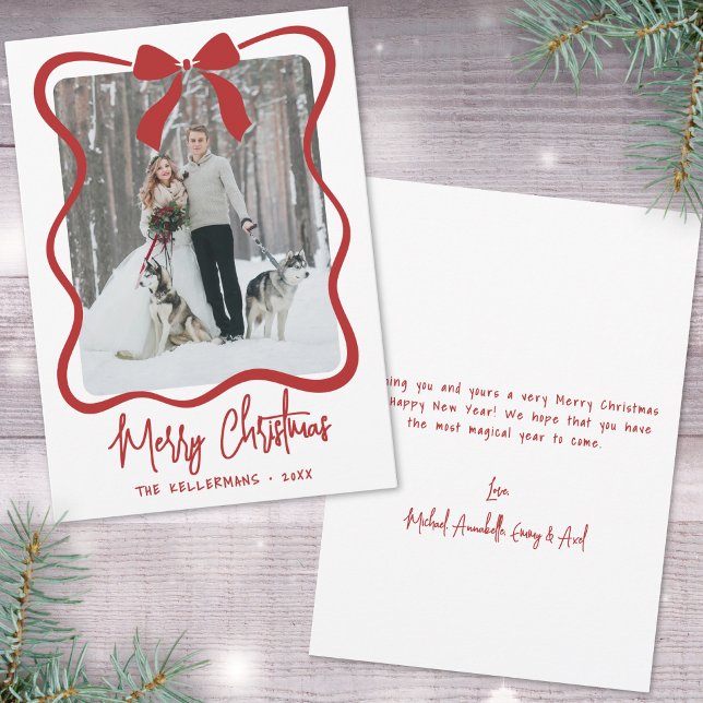 Hand Drawn Whimsical Merry Christmas Feiertagskarte (Hand Drawn Whimsical Merry Christmas Holiday Card)