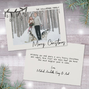 Hand Drawn Whimsical Vintag Frohe Weihnachten