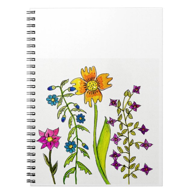 Hand-Drawn Wildflower Trio  Notizblock (Vorderseite)