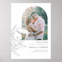 Hand-drawn Wildflowers Wedding Welcome Photo