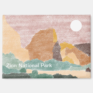 Hand Drawn Zion Nationalpark Magnet