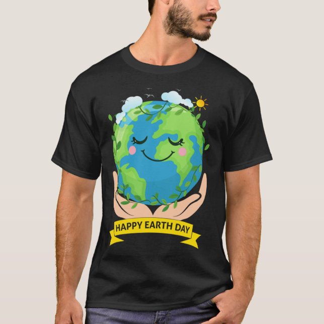 Hand Earth Global Warming Climate Change Awareness T-Shirt (Vorderseite)