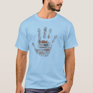 "Hand" entwarf Tonwaren-Kunst T T-Shirt