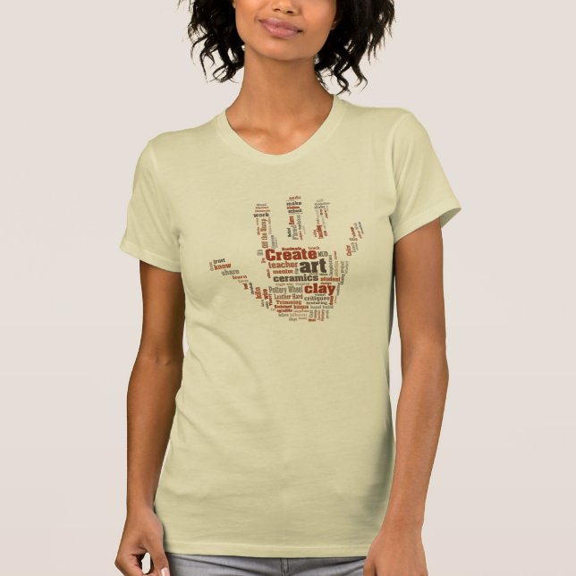 "Hand" entwarf Tonwaren-Kunst T T-Shirt (Vorderseite)