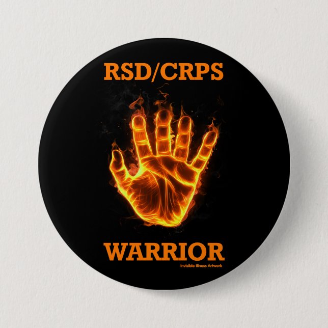 Hand/Flammen...RSD/CRPS Button (Vorderseite)