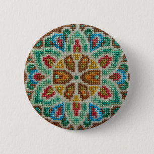 Hand gestickter Knopf Button