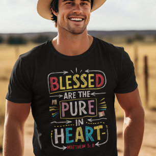 Hand Gezeichnet Bibelverse: Gesegnetes reines Herz T-Shirt