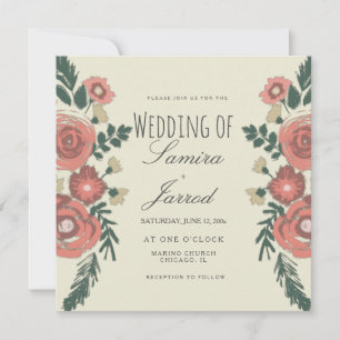 Hand Gezeichnet Blumenbouquet Vintage Hochzeit