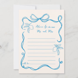 Hand gezeichnet Lemon Wedding Advice Card Einladung