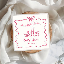 Hand gezeichnet Quirky die Nacht vor der Hochzeit  Serviette