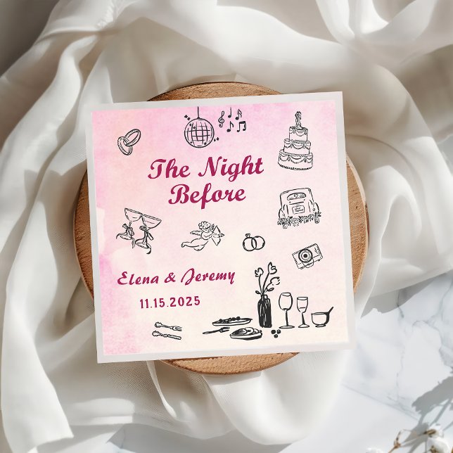 Hand gezeichnet Quirky die Nacht vor der Hochzeit  Serviette (Von Creator hochgeladen)