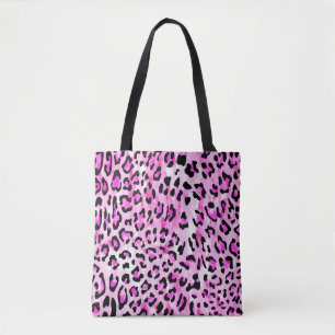 Hand gezeichnet rosa Farbe nahtlose Leopardenmuste Tasche