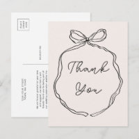 Hand gezeichnet Whimsical Ribbon Danke Postkarte