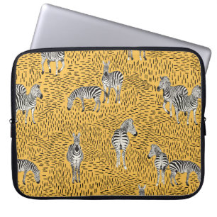 Hand gezeichnet Zebra-Nahtloses Muster mit Linienr Laptopschutzhülle