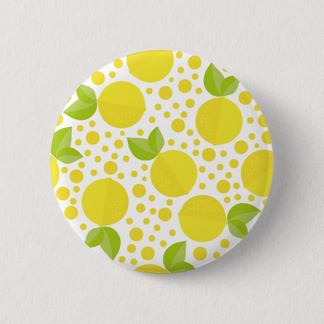 Hand gezeichnete Blumenelemente u. Zitronen Button (Vorderseite)