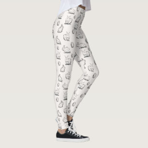 Hand-gezeichnete Leggings des Osterhasen-Muster-