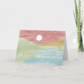 Hand gezeichnete Minimalistische Landschaftsgrußka Dankeskarte